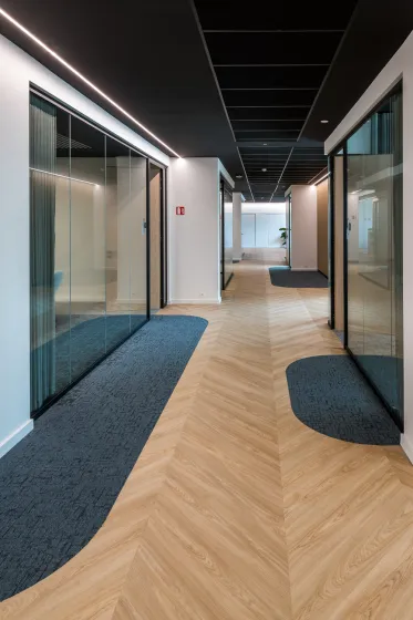 Bank Offices Hallway with Meeting Boxes Artcore Carpet Collections